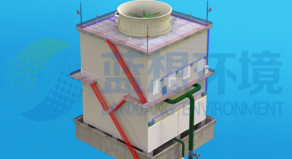 山東藍(lán)想消霧節(jié)水冷卻塔的主要組成部件。